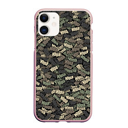 Чехол iPhone 11 матовый Именной камуфляж Юра, цвет: 3D-светло-розовый