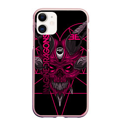 Чехол iPhone 11 матовый Imagine Dragons, цвет: 3D-светло-розовый