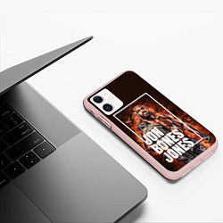 Чехол iPhone 11 матовый Jon Jones, цвет: 3D-светло-розовый — фото 2