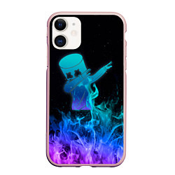 Чехол iPhone 11 матовый Marshmello Fortnite, цвет: 3D-светло-розовый