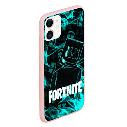 Чехол iPhone 11 матовый Fortnite Marshmello, цвет: 3D-светло-розовый — фото 2