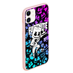 Чехол iPhone 11 матовый FORTNITE x MARSHMELLO, цвет: 3D-светло-розовый — фото 2