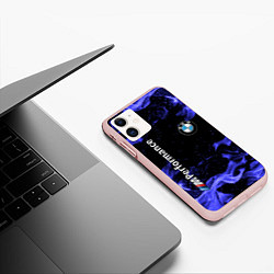 Чехол iPhone 11 матовый BMW, цвет: 3D-светло-розовый — фото 2