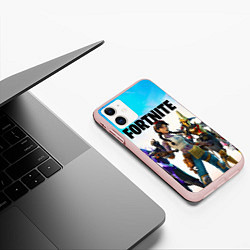 Чехол iPhone 11 матовый ФОРТНАЙТ, цвет: 3D-светло-розовый — фото 2