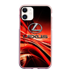 Чехол iPhone 11 матовый LEXUS, цвет: 3D-светло-розовый