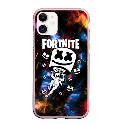 Чехол iPhone 11 матовый FORTNITE x MARSHMELLO, цвет: 3D-светло-розовый