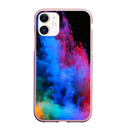 Чехол iPhone 11 матовый КРАСКИ, цвет: 3D-светло-розовый