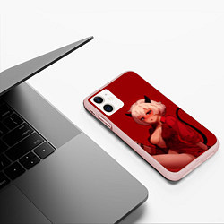 Чехол iPhone 11 матовый HELLTAKER, цвет: 3D-светло-розовый — фото 2