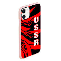 Чехол iPhone 11 матовый USSR, цвет: 3D-светло-розовый — фото 2