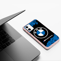 Чехол iPhone 11 матовый BMW БМВ, цвет: 3D-светло-розовый — фото 2