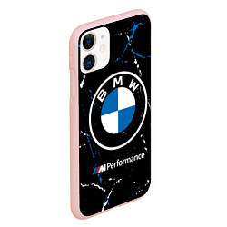 Чехол iPhone 11 матовый BMW БМВ, цвет: 3D-светло-розовый — фото 2