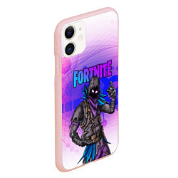 Чехол iPhone 11 матовый FORTNITE CROW, цвет: 3D-светло-розовый — фото 2