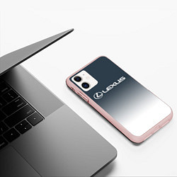 Чехол iPhone 11 матовый LEXUS ЛЕКСУС, цвет: 3D-светло-розовый — фото 2