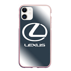 Чехол iPhone 11 матовый LEXUS ЛЕКСУС, цвет: 3D-светло-розовый