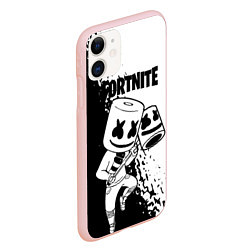 Чехол iPhone 11 матовый FORTNITE MARSHMELLO, цвет: 3D-светло-розовый — фото 2