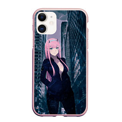 Чехол iPhone 11 матовый Zero Two, цвет: 3D-светло-розовый
