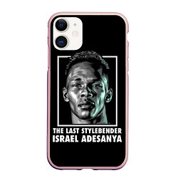 Чехол iPhone 11 матовый Исраэль Адесанья, цвет: 3D-светло-розовый