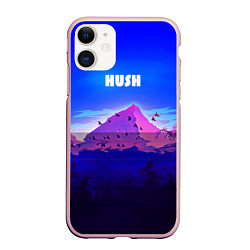 Чехол iPhone 11 матовый HUSH, цвет: 3D-светло-розовый