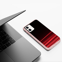Чехол iPhone 11 матовый Красное и Черное, цвет: 3D-светло-розовый — фото 2