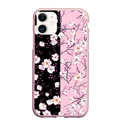 Чехол iPhone 11 матовый САКУРА SAKURA ВИШНЯ, цвет: 3D-светло-розовый