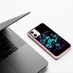 Чехол iPhone 11 матовый Герои аниме, цвет: 3D-светло-розовый — фото 2