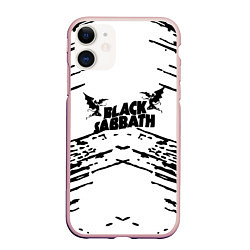 Чехол iPhone 11 матовый Black sabbath, цвет: 3D-светло-розовый