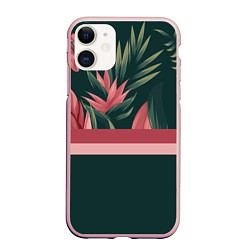 Чехол iPhone 11 матовый Лилии, цвет: 3D-светло-розовый