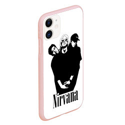 Чехол iPhone 11 матовый Nirvana Группа, цвет: 3D-светло-розовый — фото 2