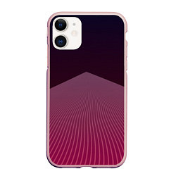 Чехол iPhone 11 матовый Неоновая дорога, цвет: 3D-светло-розовый