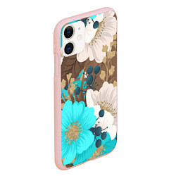 Чехол iPhone 11 матовый Красивые цвеТы, цвет: 3D-светло-розовый — фото 2
