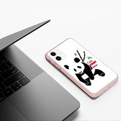 Чехол iPhone 11 матовый Панда и сон, цвет: 3D-светло-розовый — фото 2