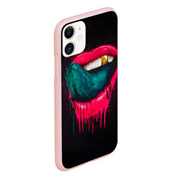 Чехол iPhone 11 матовый Ядовитый поцелуй, цвет: 3D-светло-розовый — фото 2