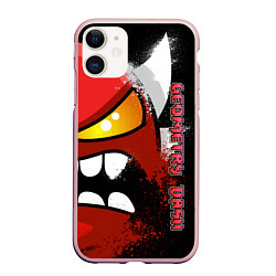 Чехол iPhone 11 матовый Geometry Dash: Angry, цвет: 3D-светло-розовый