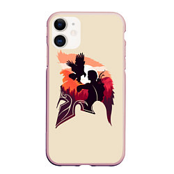 Чехол iPhone 11 матовый Кассандра с ястребом, цвет: 3D-светло-розовый