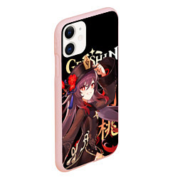 Чехол iPhone 11 матовый Ху Тао Genshin Impact, цвет: 3D-светло-розовый — фото 2