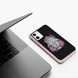 Чехол iPhone 11 матовый Jo Jo Stone Mask, цвет: 3D-светло-розовый — фото 2