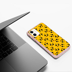 Чехол iPhone 11 матовый FORTNITE BANANA FACE PATTERN ФОРТНАЙТ ЛИЦО БАНАНА, цвет: 3D-светло-розовый — фото 2