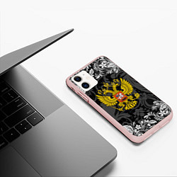 Чехол iPhone 11 матовый Российская Федерация, цвет: 3D-светло-розовый — фото 2