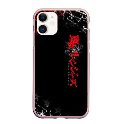 Чехол iPhone 11 матовый TOKYO REVENGERS RED STYLE TEAM, цвет: 3D-светло-розовый