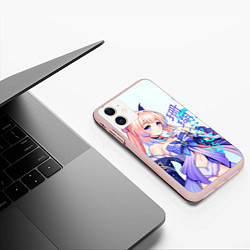 Чехол iPhone 11 матовый Кокоми - Геншин Импакт, цвет: 3D-светло-розовый — фото 2