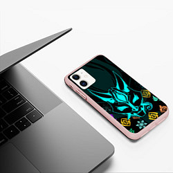 Чехол iPhone 11 матовый GENSHIN IMPACT ГЕНШИН ИМПАКТ СЯО МАСКА, цвет: 3D-светло-розовый — фото 2