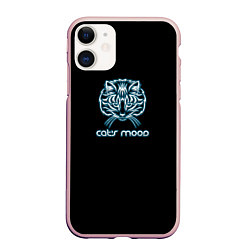 Чехол iPhone 11 матовый Cats mood, цвет: 3D-светло-розовый