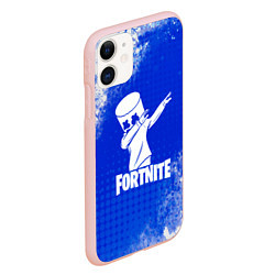 Чехол iPhone 11 матовый Marshmello зимний, цвет: 3D-светло-розовый — фото 2