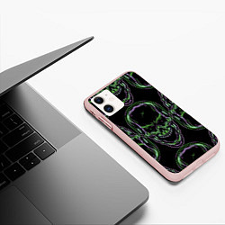 Чехол iPhone 11 матовый Skulls vanguard pattern 2077, цвет: 3D-светло-розовый — фото 2