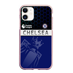 Чехол iPhone 11 матовый FC Chelsea London ФК Челси Лонон, цвет: 3D-светло-розовый