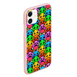 Чехол iPhone 11 матовый GEOMETRY DASH LEVELS SMILE, цвет: 3D-светло-розовый — фото 2