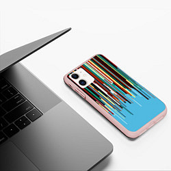 Чехол iPhone 11 матовый Glitch pattern 2087, цвет: 3D-светло-розовый — фото 2