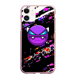 Чехол iPhone 11 матовый Geometry Dash аркада, цвет: 3D-светло-розовый