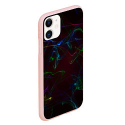 Чехол iPhone 11 матовый CURVE NEON ABSTRACTION, цвет: 3D-светло-розовый — фото 2