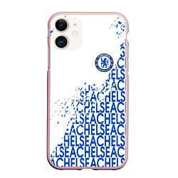 Чехол iPhone 11 матовый Chelsea fc, цвет: 3D-светло-розовый